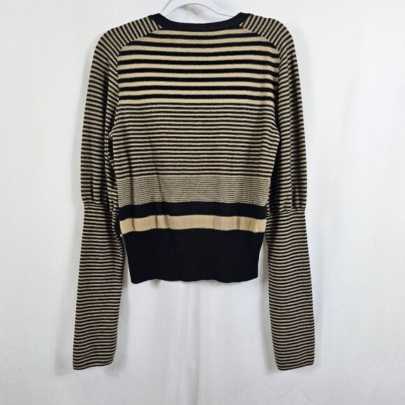 Sonia Rykiel Wool and Cashmere Striped Sweater in Black/Brown - Size 44 (Large) - Picture 7 of 8